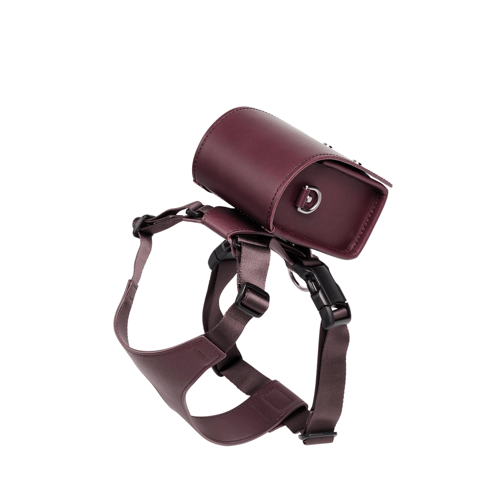 Steerhide  Pet Randoseru with Harness in Burgundy Made in Japan