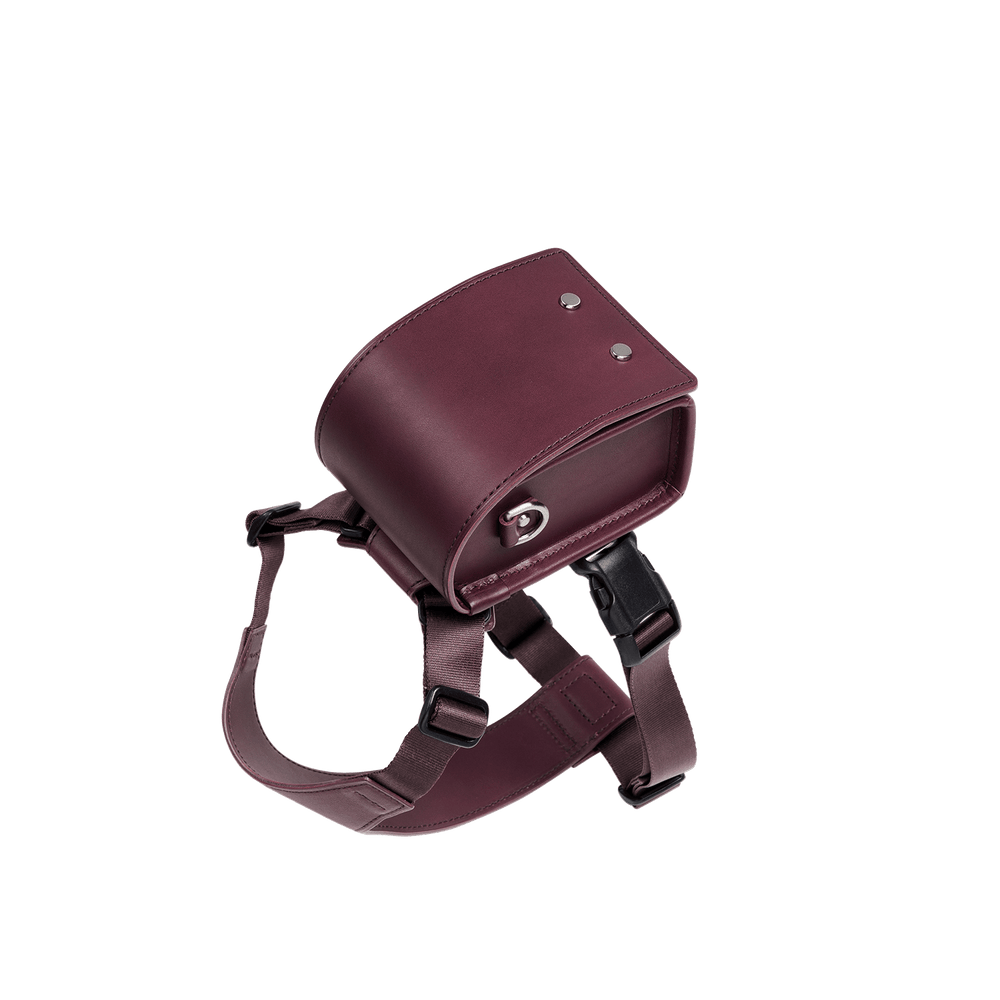 Steerhide  Pet Randoseru with Harness in Burgundy Made in Japan