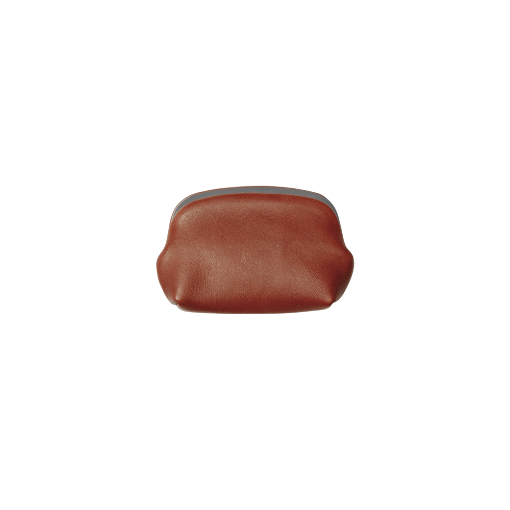 Steerhide  Bengara Heritage Mini Gamaguchi Coin Case in Bengara Red Made in Japan