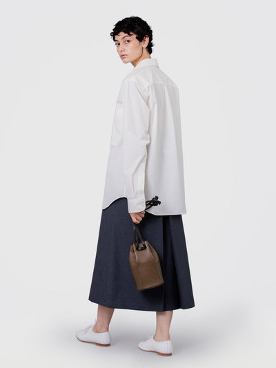 Goatskin  Chari-Happo Drawstring Bag in Truffle Made in Japan