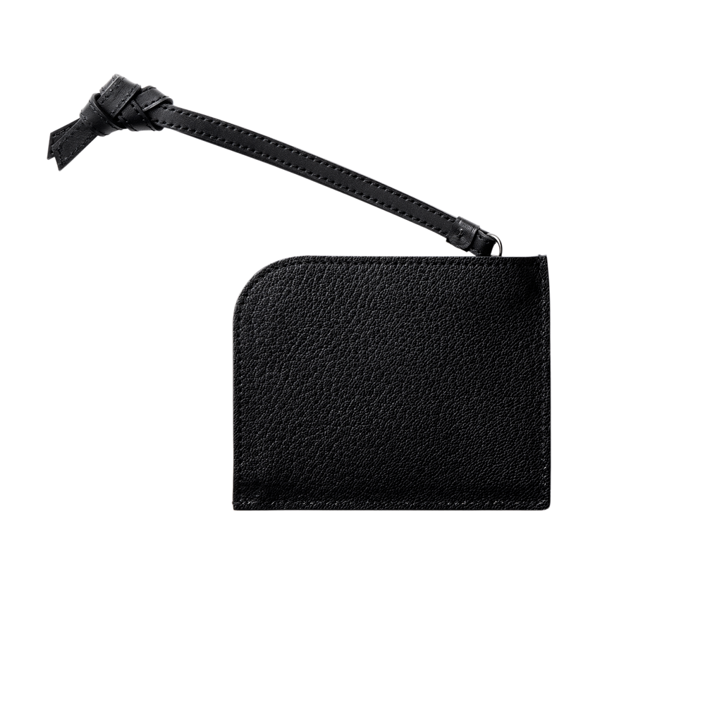 Goatskin  Chari-Happo L-Zip Wallet in Black Made in Japan