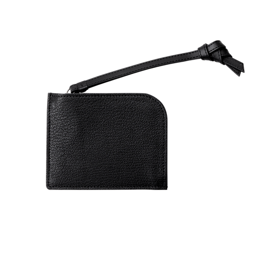 Goatskin  Chari-Happo L-Zip Wallet in Black Made in Japan