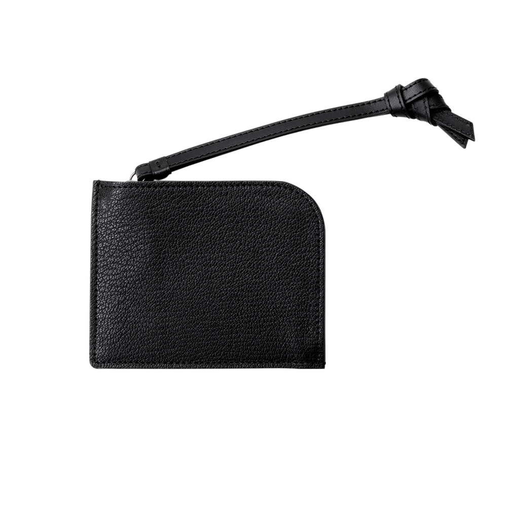 Goatskin  Chari-Happo L-Zip Wallet in Black Made in Japan