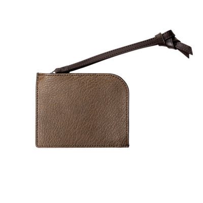 Goatskin  Chari-Happo L-Zip Wallet in Truffle Made in Japan