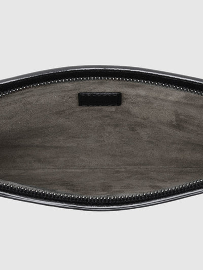 Goatskin  Chari-Happo Clutch Bag in Black Made in Japan