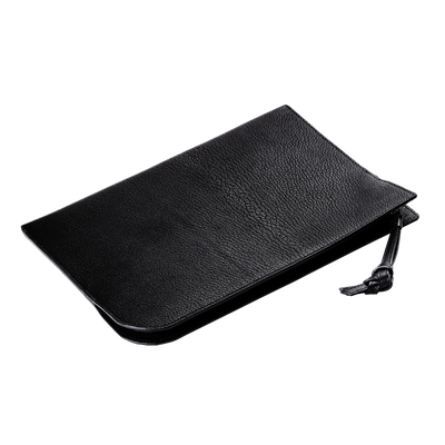 Goatskin  Chari-Happo Clutch Bag in Black Made in Japan