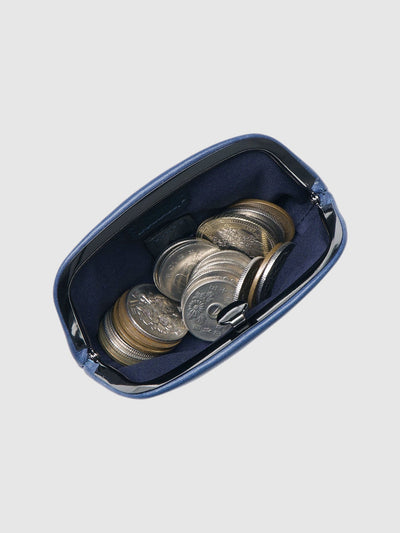 Indigo Mini Gamaguchi Coin Case