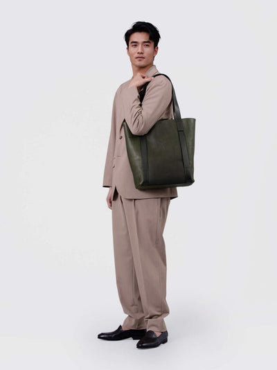 Steerhide  Tetsu Heritage Tote in Tetsu Green Made in Japan