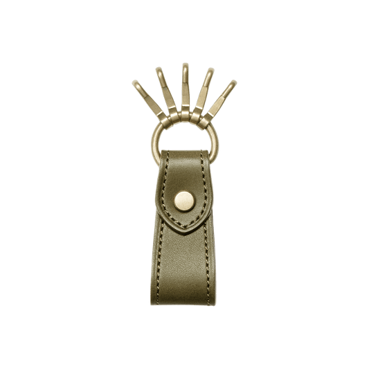 Steerhide  Nume Key Holder in Khaki Green Made in Japan