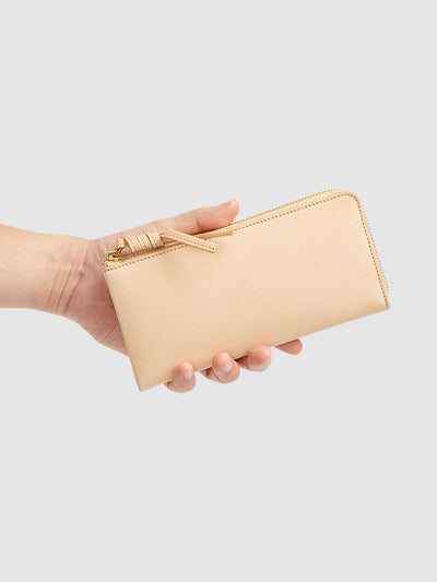 Bull Hide  Plain Nume L Zip Long Wallet in Plain Made in Japan