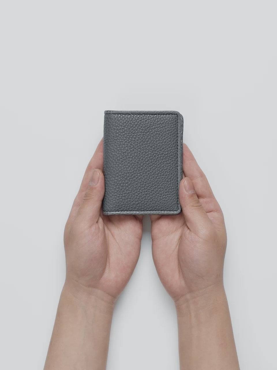 Steerhide  Travel Card Holder in Gray Made in Japan