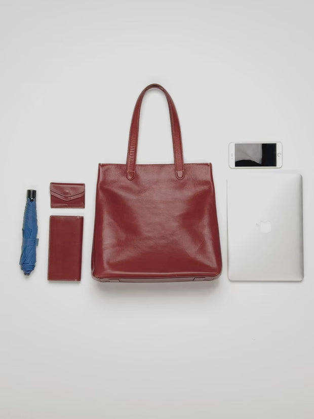 Diario Tall Tote | Leather Tote | Tsuchiya Kaban –Timeless Leather