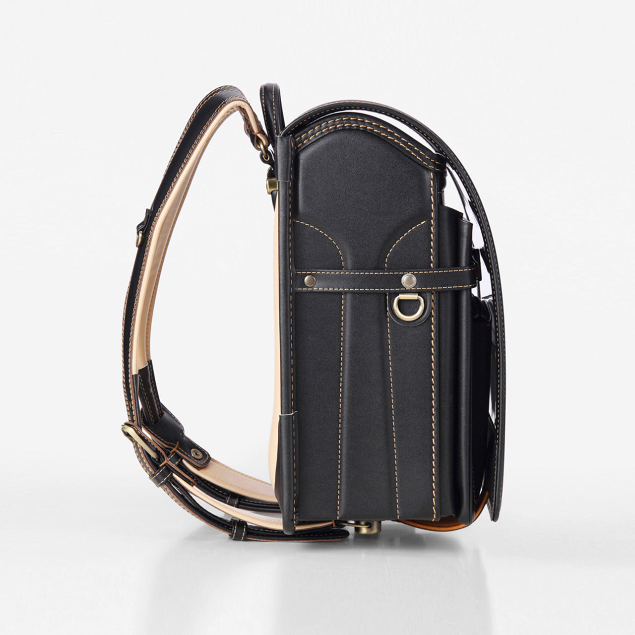 Cowhide Randoseru Cowhide in Black x Amber Made in Japan