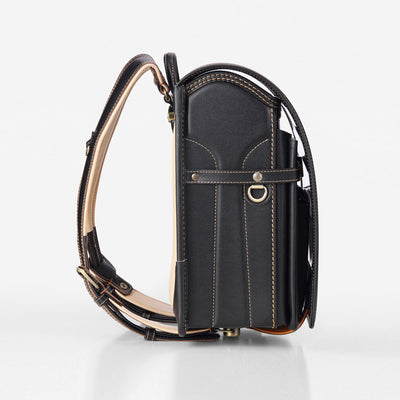 Cowhide Randoseru Cowhide in Black x Amber Made in Japan