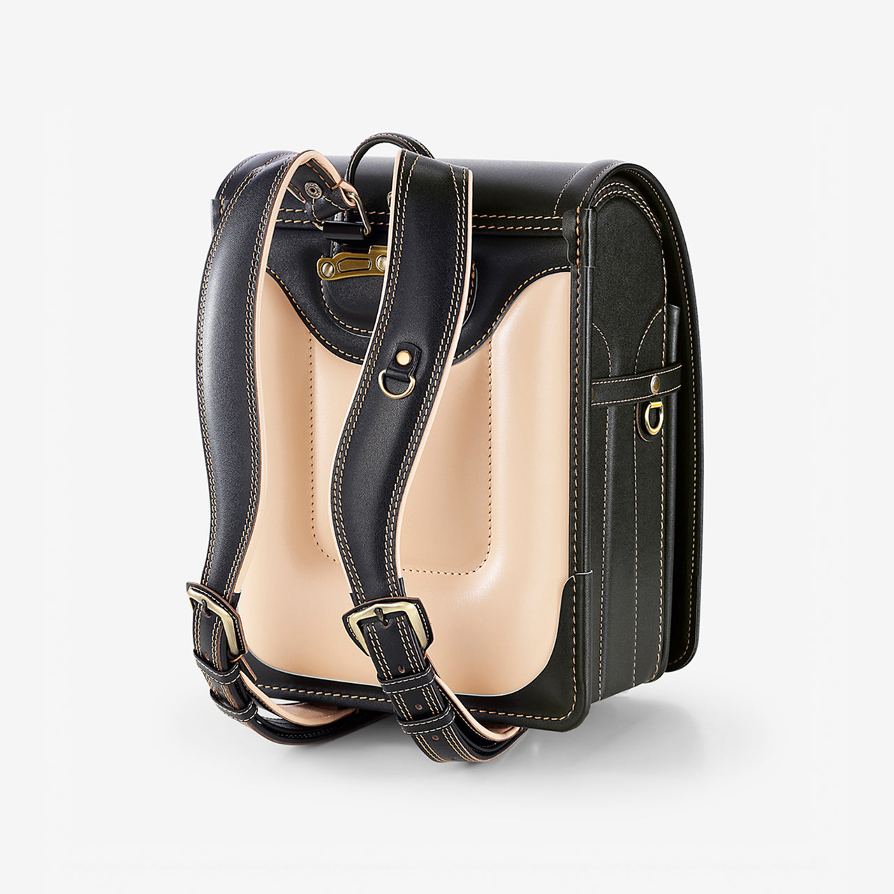 Cowhide Randoseru Cowhide in Black x Amber Made in Japan