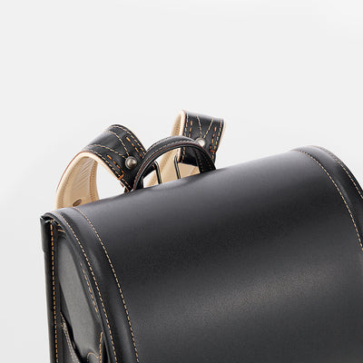 Cowhide Randoseru Cowhide in Black x Amber Made in Japan