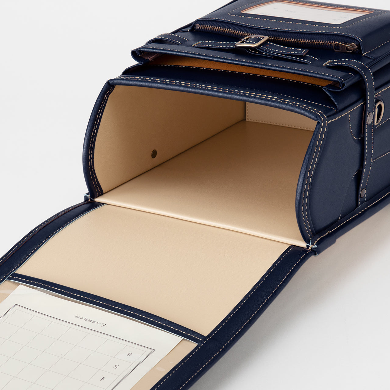 Cowhide Randoseru Cowhide in Deep Blue Made in Japan