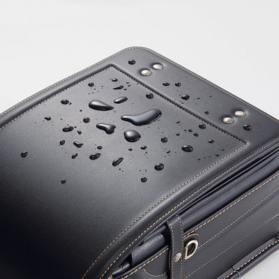 Cowhide Randoseru Cowhide in Black x Amber Made in Japan