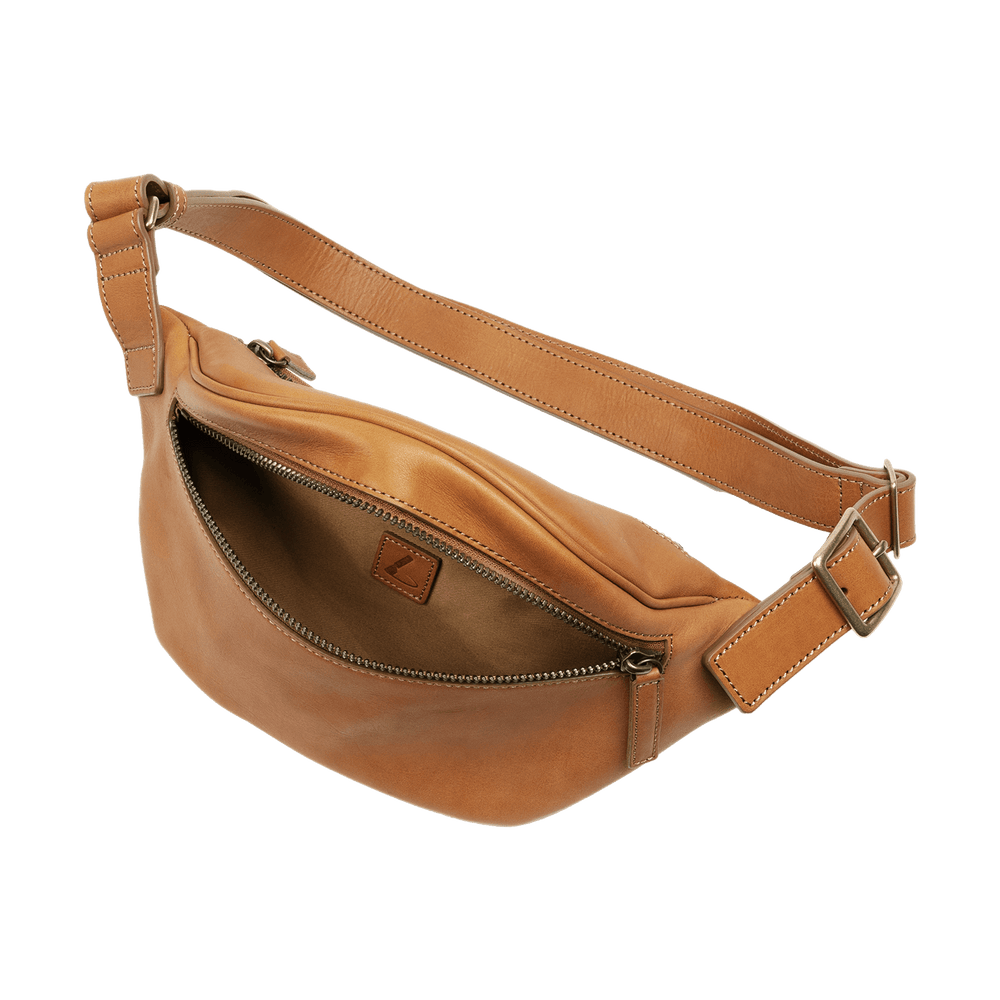 Cowhide  Roadster Crossbody Bag in Light Brown Made in Japan