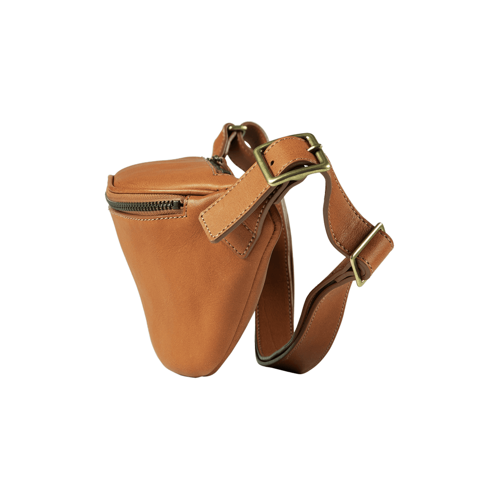 Cowhide  Roadster Crossbody Bag in Light Brown Made in Japan