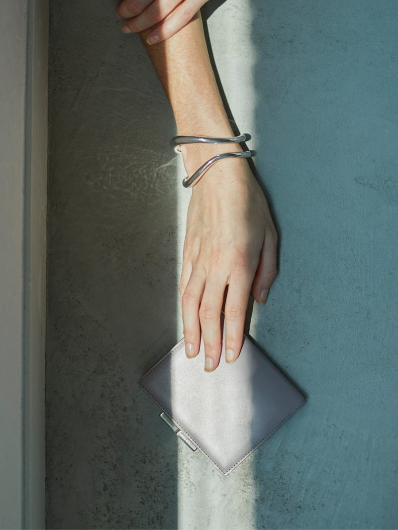 Calfskin (Italian Box Calf) TSUCHIYA Class L'ebene Bifold Wallet in Gray Made in Japan