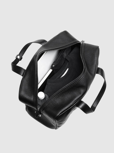 Steerhide (Soft Nume Leather) Tone Nume Weekender Bag in Stone Made in Japan