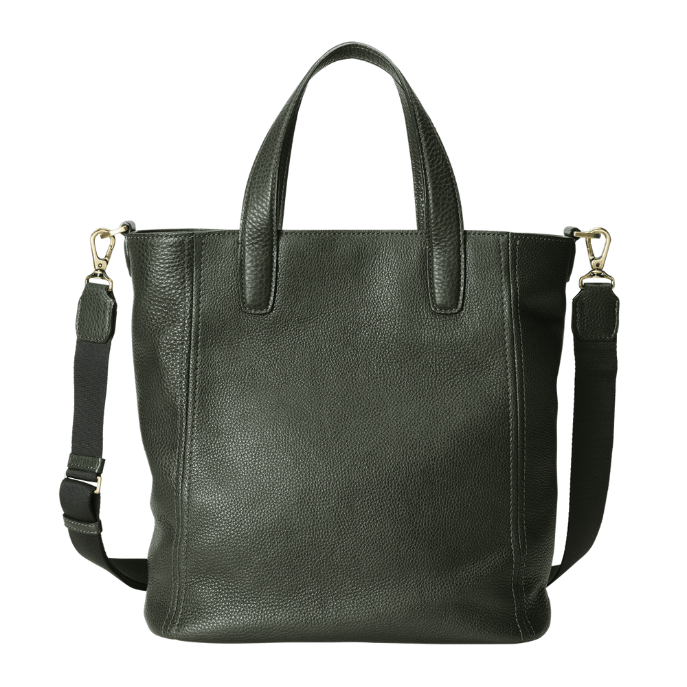 Steerhide  Tone Nume Box Tote in Dark Olive Made in Japan