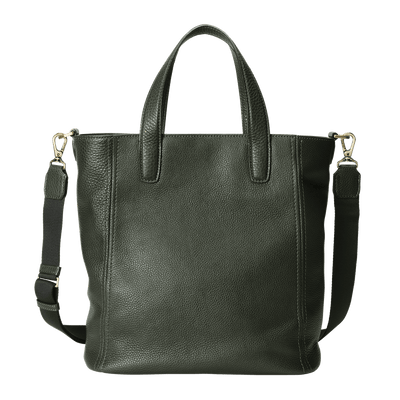 Steerhide  Tone Nume Box Tote in Dark Olive Made in Japan