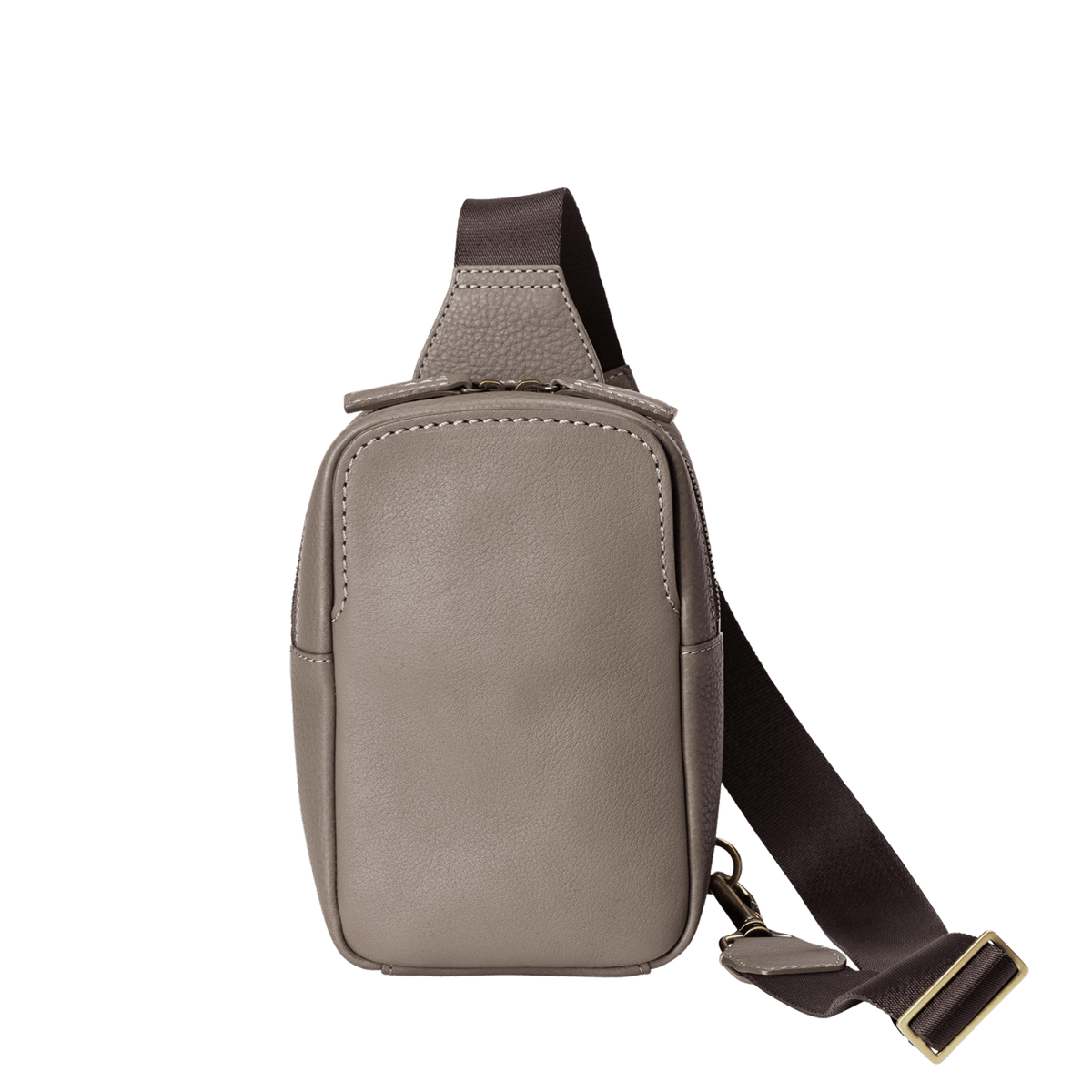 Steerhide (Soft Nume Leather) Tone Nume Small Crossbody Bag in Stone Made in Japan