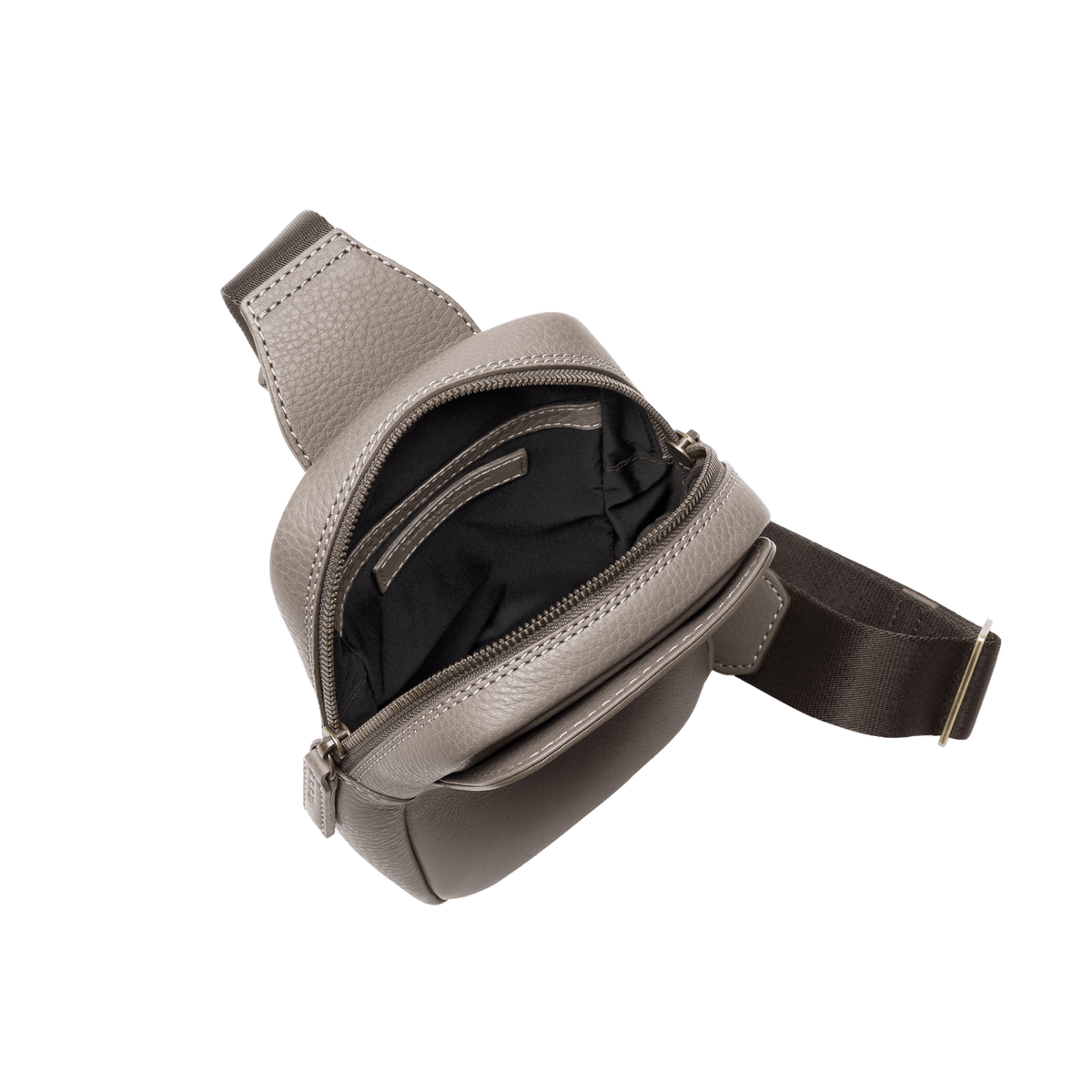 Steerhide (Soft Nume Leather) Tone Nume Small Crossbody Bag in Stone Made in Japan