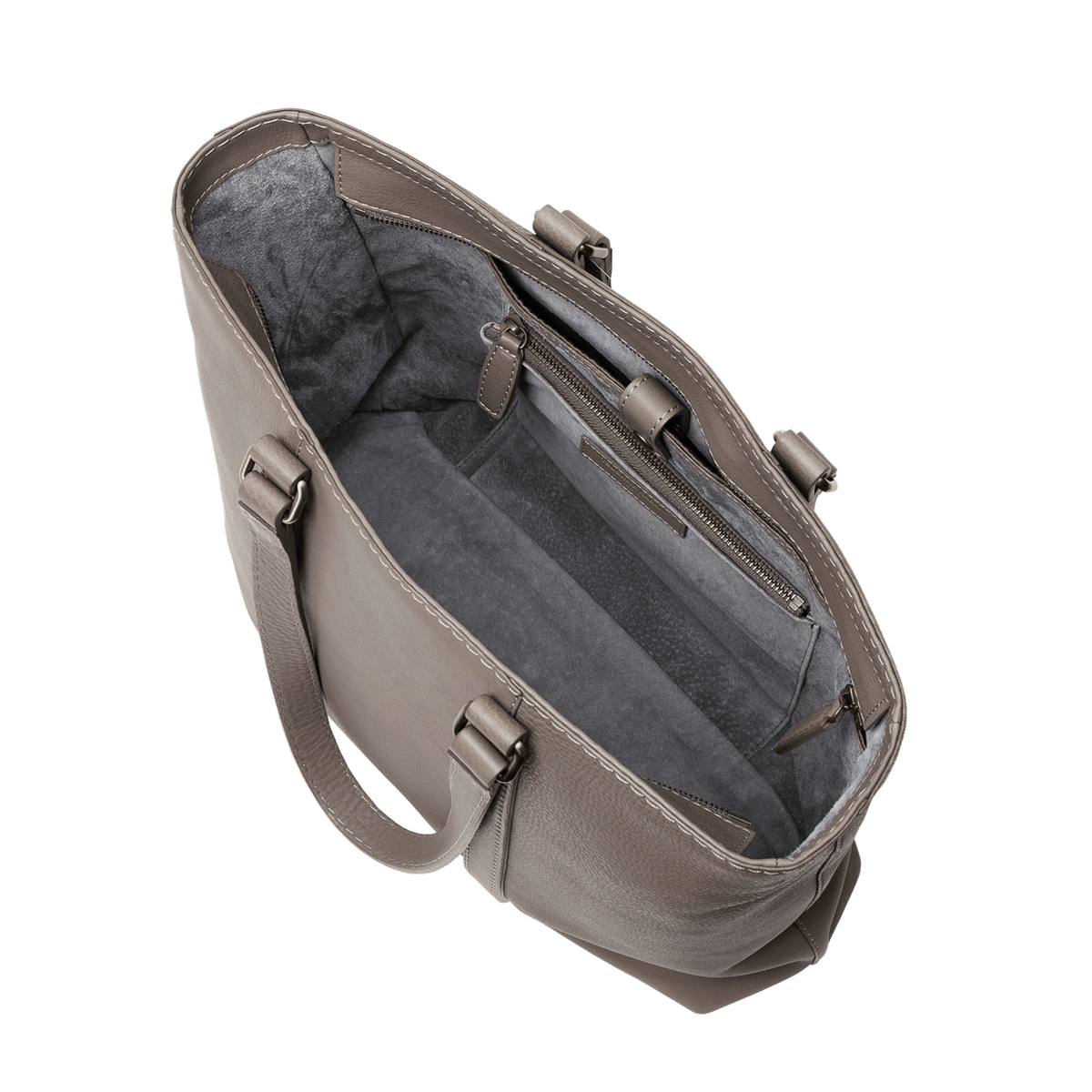 Steerhide (Soft Nume Leather) Tone Nume Daily Tote in Stone Made in Japan