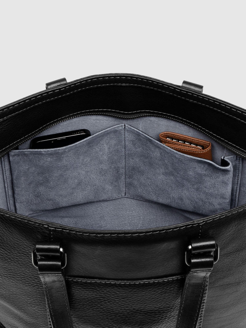 Steerhide (Soft Nume Leather) Tone Nume Daily Tote in Stone Made in Japan