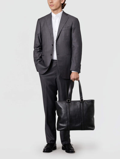 Steerhide (Soft Nume Leather) Tone Nume Daily Tote in Stone Made in Japan