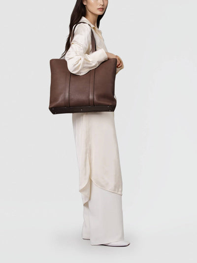 Steerhide (Soft Nume Leather) Tone Nume Daily Tote in Stone Made in Japan