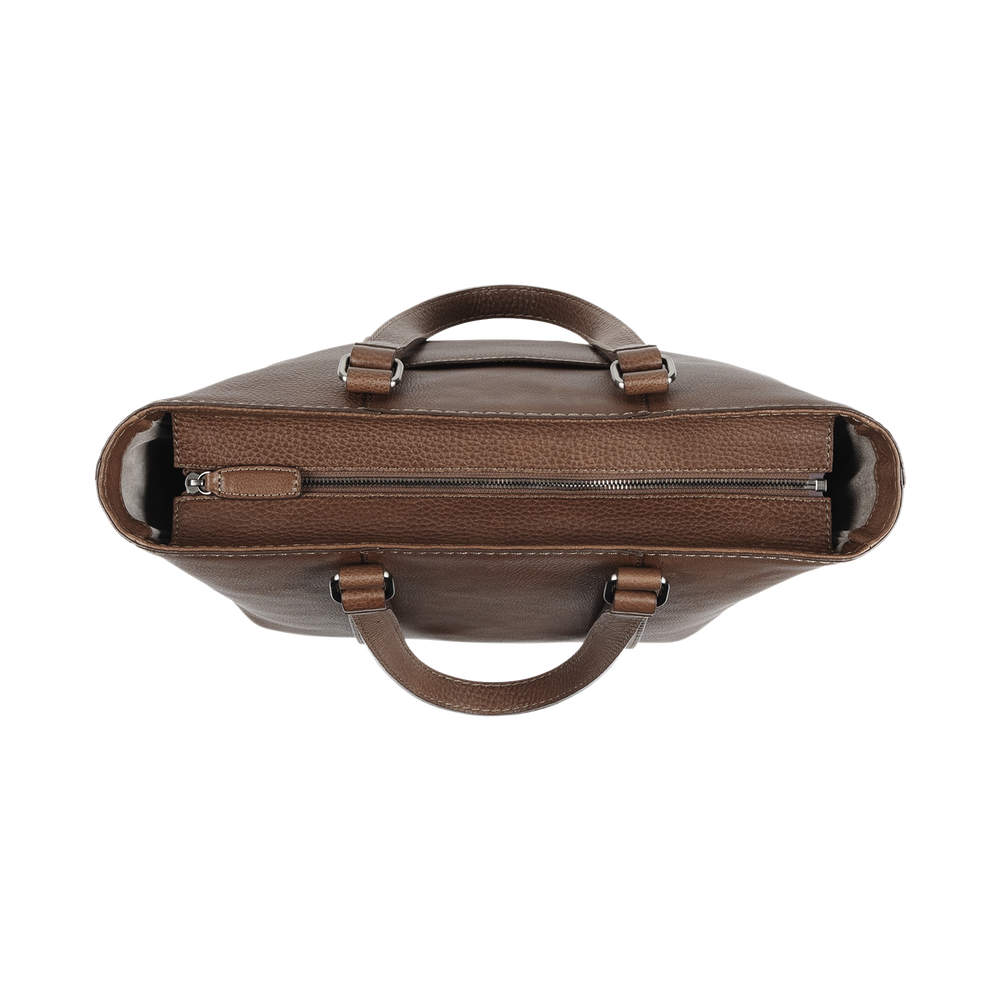 Steerhide (Soft Nume Leather) Tone Nume Daily Tote in Stone Made in Japan