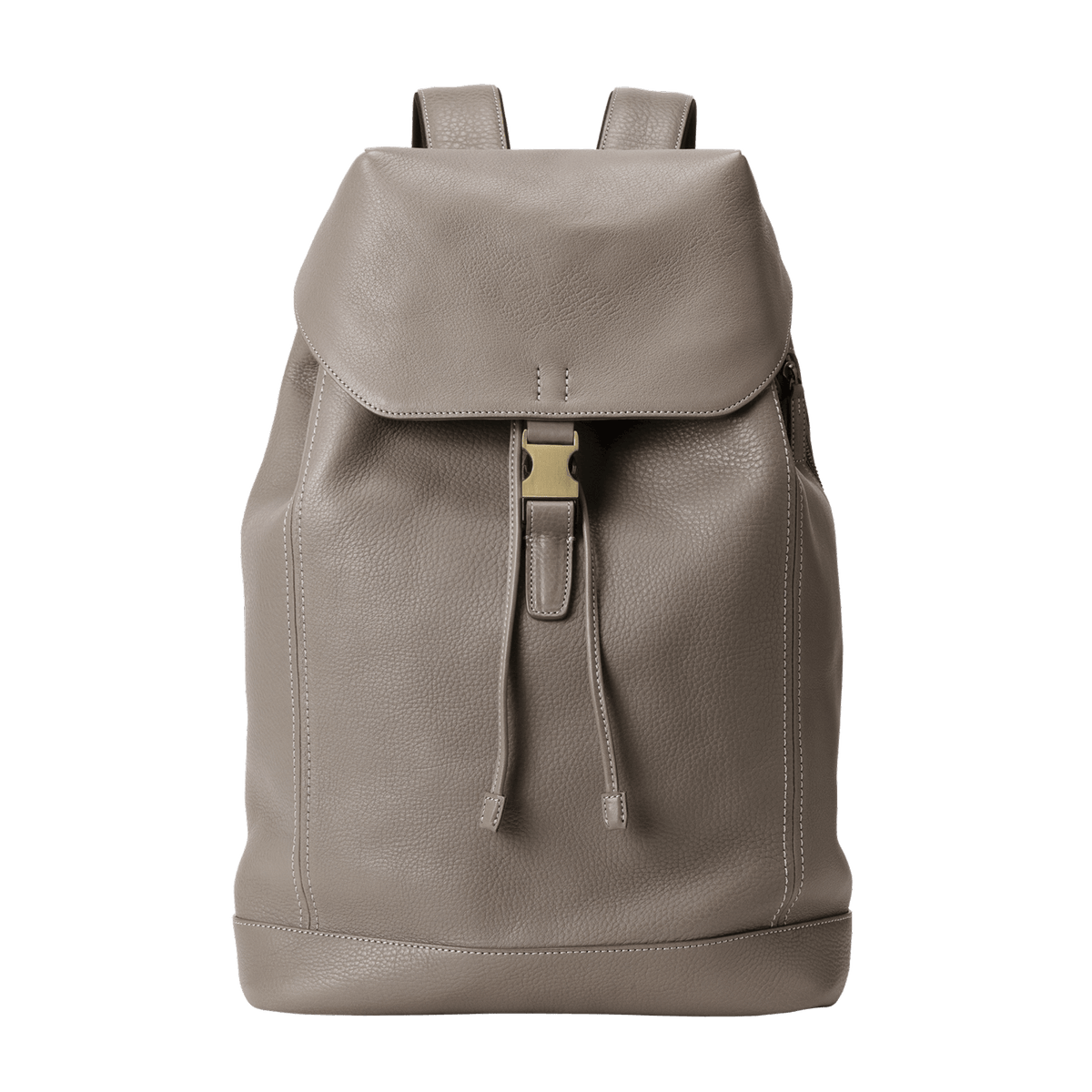 Steerhide (Soft Nume Leather) Tone Nume FlapTop Backpack in Stone Made in Japan