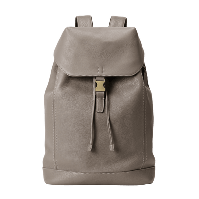 Steerhide (Soft Nume Leather) Tone Nume FlapTop Backpack in Stone Made in Japan