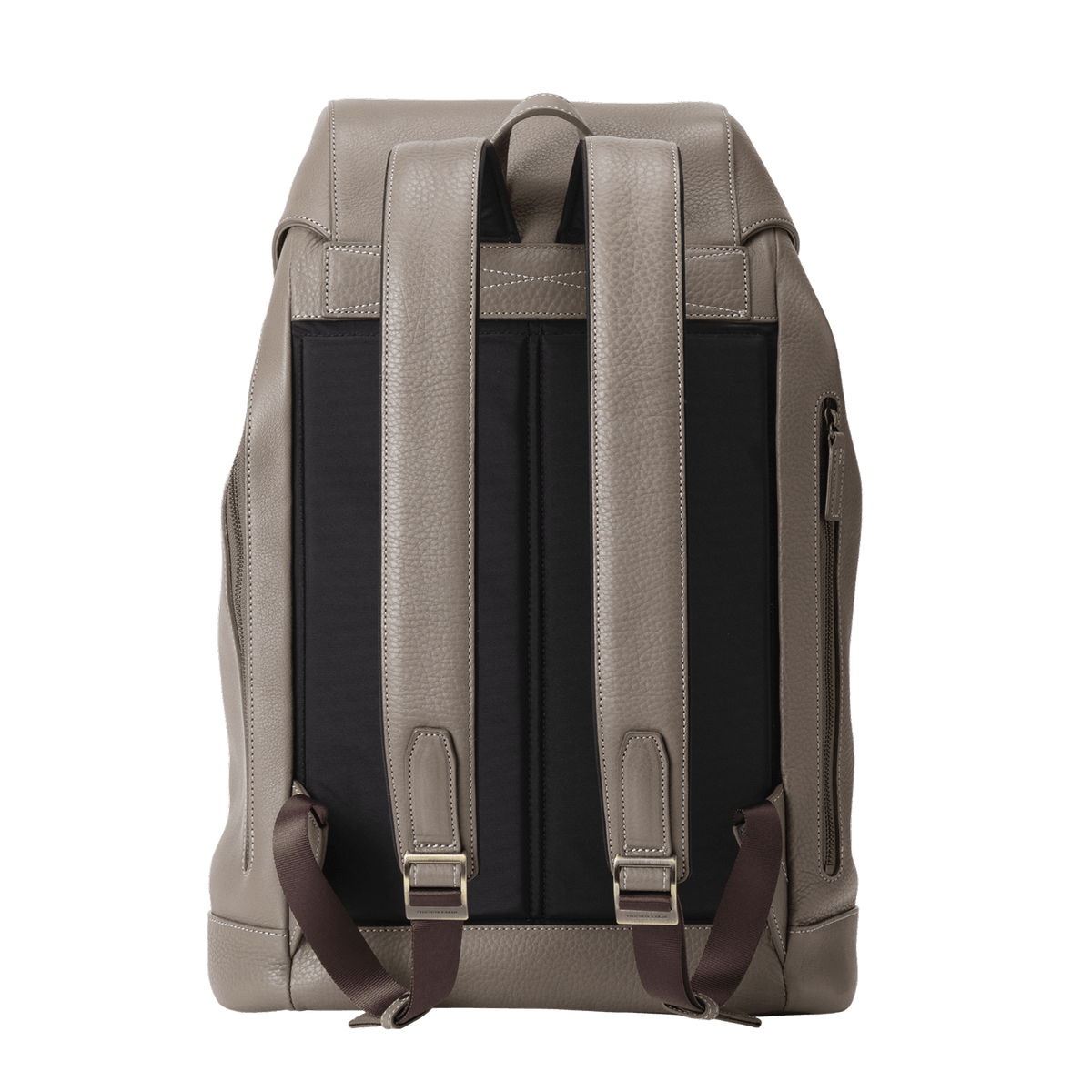 Steerhide (Soft Nume Leather) Tone Nume FlapTop Backpack in Stone Made in Japan