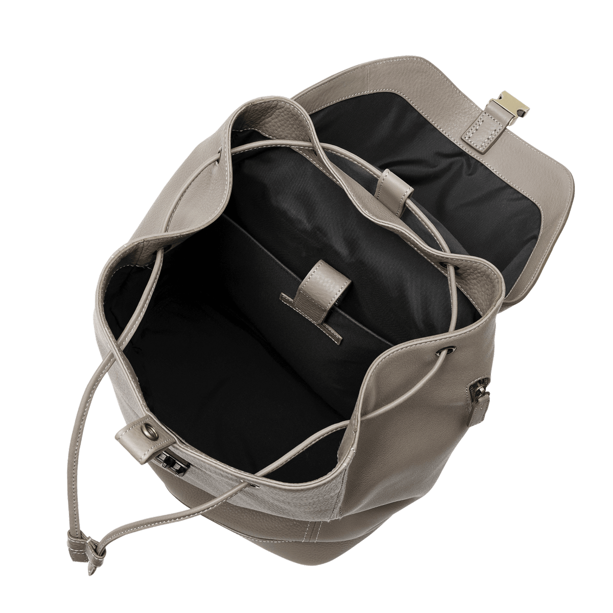 Steerhide (Soft Nume Leather) Tone Nume FlapTop Backpack in Stone Made in Japan