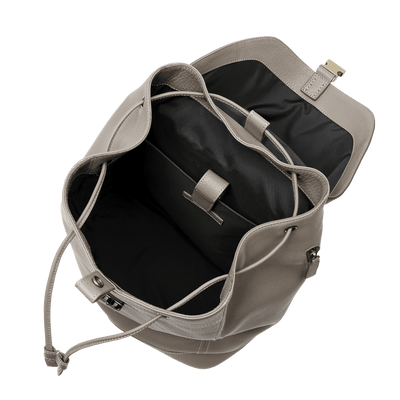 Steerhide (Soft Nume Leather) Tone Nume FlapTop Backpack in Stone Made in Japan