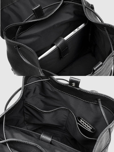 Steerhide (Soft Nume Leather) Tone Nume FlapTop Backpack in Stone Made in Japan