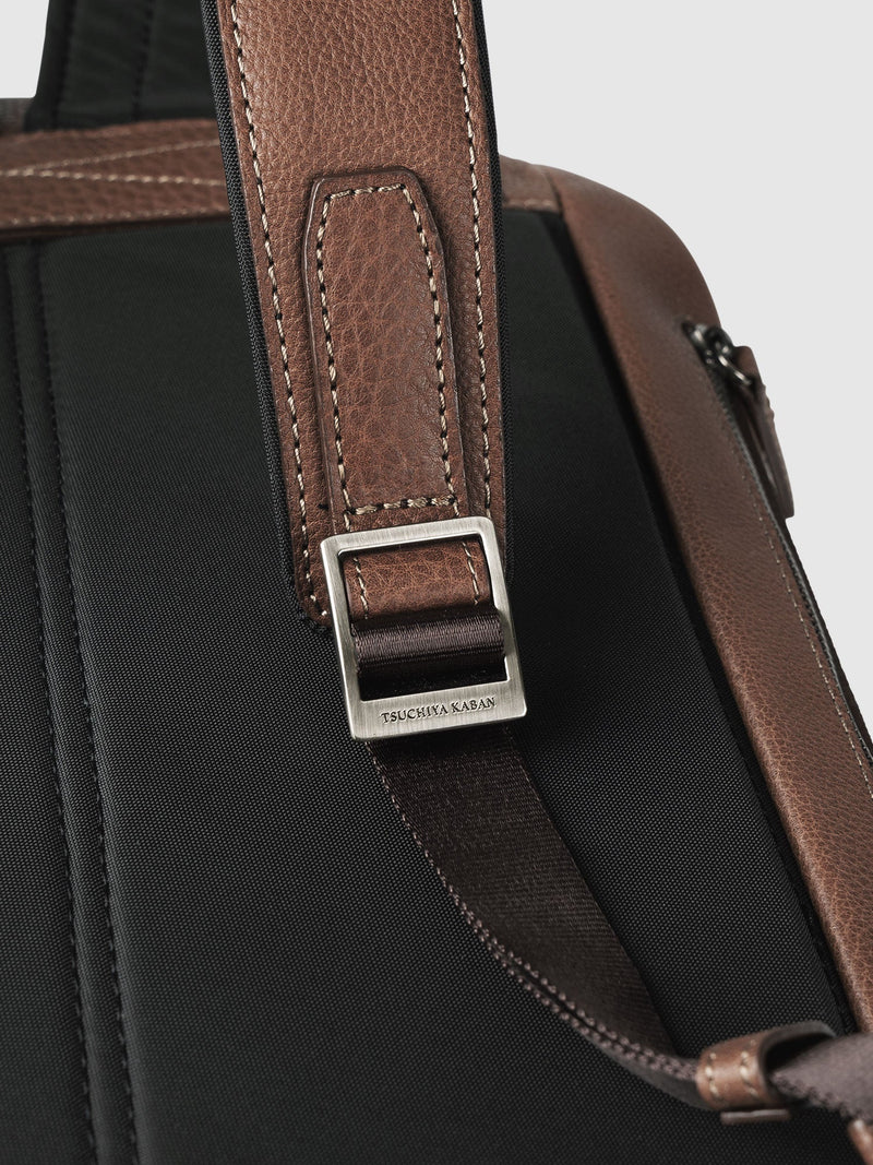 Steerhide (Soft Nume Leather) Tone Nume FlapTop Backpack in Stone Made in Japan