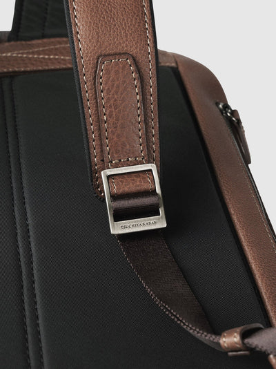 Steerhide (Soft Nume Leather) Tone Nume FlapTop Backpack in Stone Made in Japan