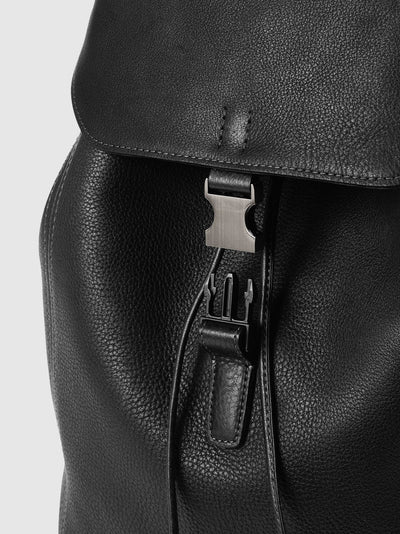 Steerhide (Soft Nume Leather) Tone Nume FlapTop Backpack in Stone Made in Japan