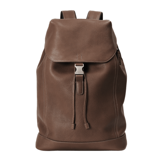 Steerhide  Tone Nume FlapTop Backpack in Medium Brown Made in Japan