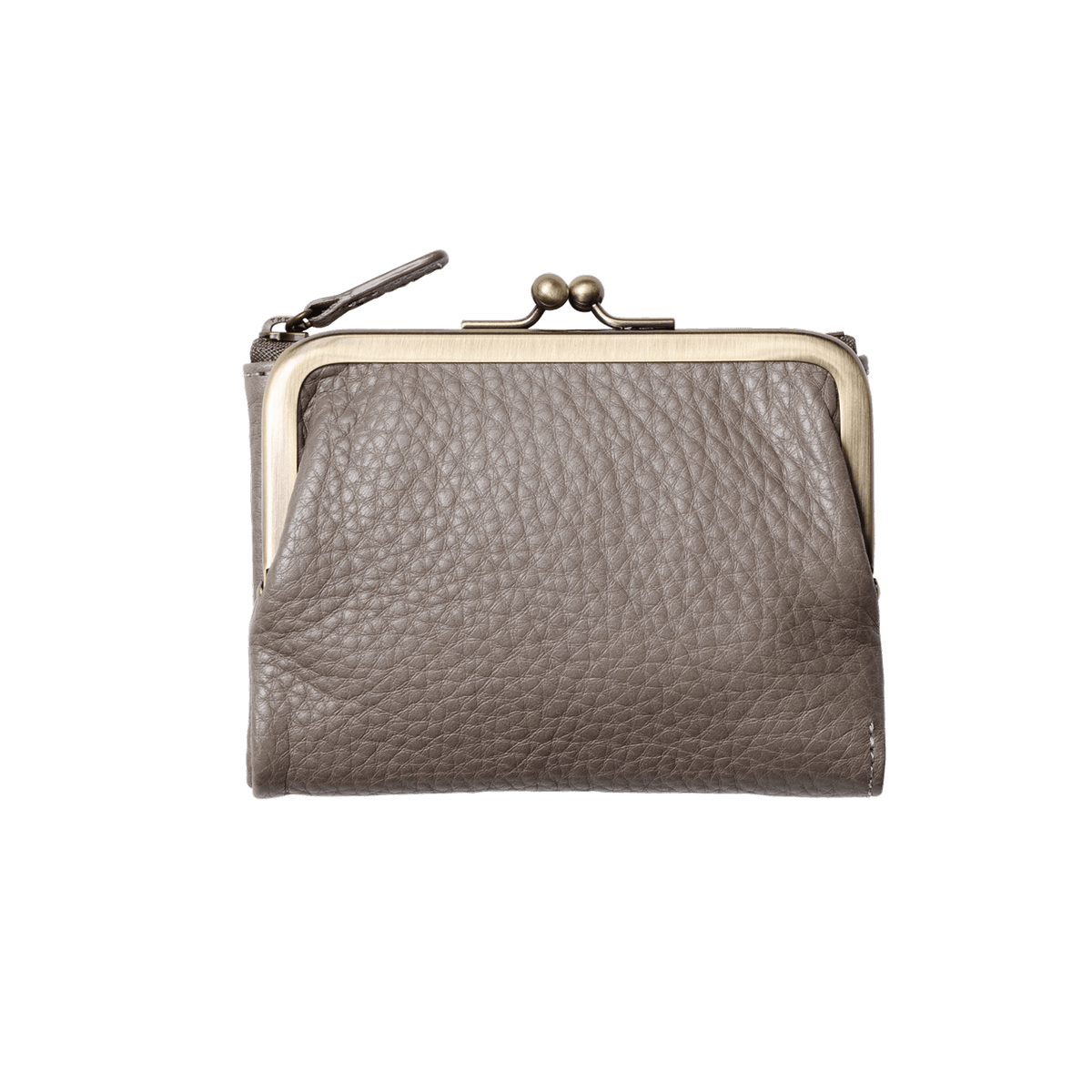 Steerhide (Soft Nume Leather) Tone Nume Gamaguchi Wallet in Stone Made in Japan