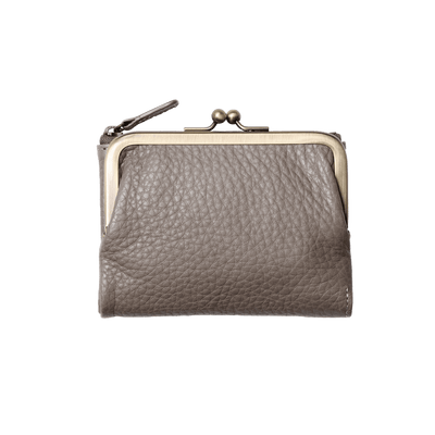 Steerhide (Soft Nume Leather) Tone Nume Gamaguchi Wallet in Stone Made in Japan