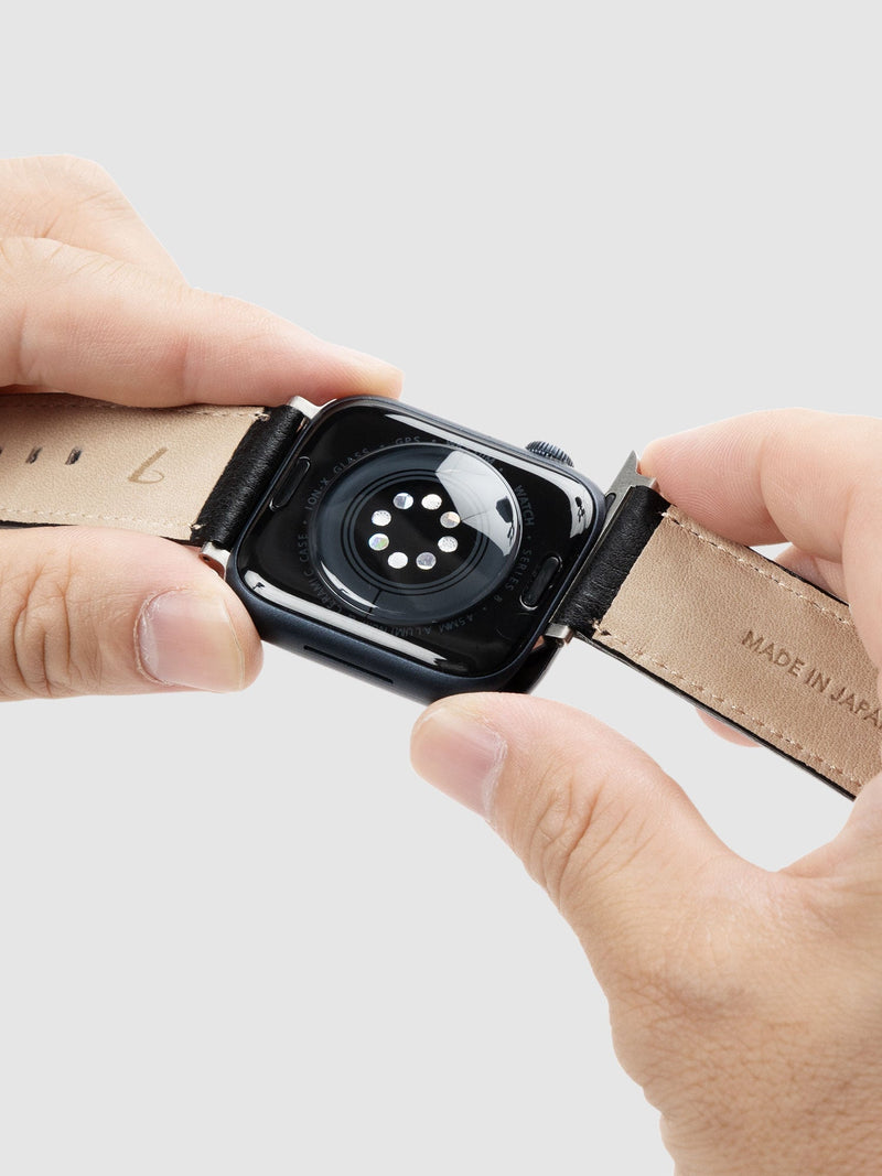 Steerhide (Soft Nume Leather) Tone Nume Apple Watch Leather Band in Stone Made in Japan