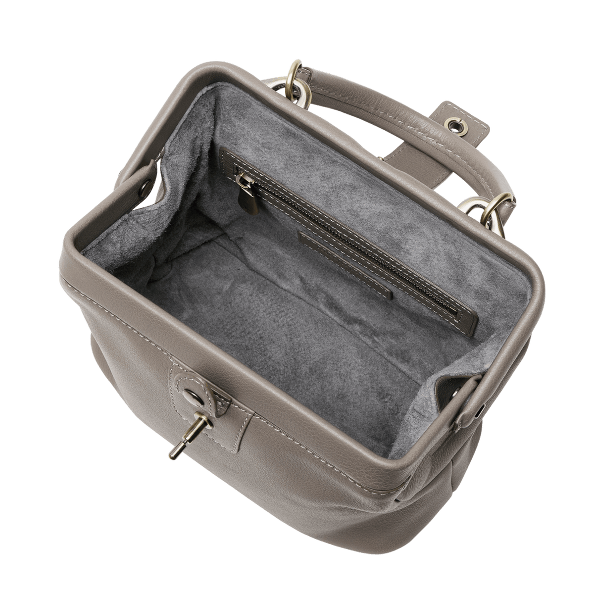 Steerhide (Soft Nume Leather) Tone Nume Doctor Bag in Stone Made in Japan