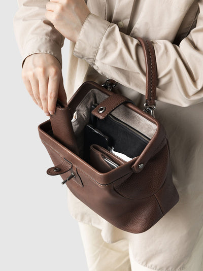 Steerhide (Soft Nume Leather) Tone Nume Doctor Bag in Stone Made in Japan